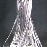 Twisted crystal glass bedside lamps, mid-century France - a pair