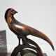Pair of greenhouse books bird Art Deco metal patinated marble