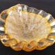 Empty Pocket Ashtray Murano Glass Amber Shell