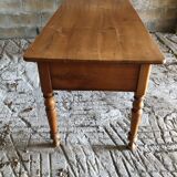 Louis Philippe style table / desk with 3 drawers in solid cherry wood and turned base