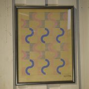 Gouache on paper original unique modernist work by Jean Boris Lacroix 1940s