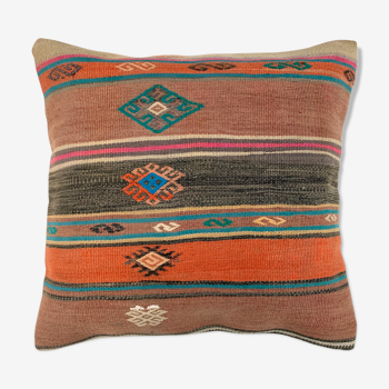 Vintage Turkish kilim cushion cover 55x55cm