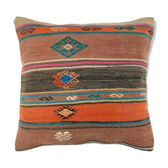 Vintage Turkish kilim cushion cover 55x55cm