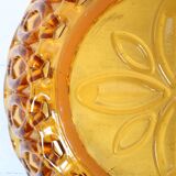 Rare Vintage Amber Honey Glass Fruit Bowl / Italy / 1950s