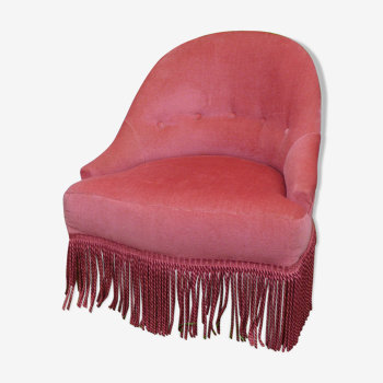 Pink velvet toad chair