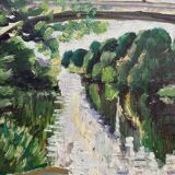 La Marne à St Maur, oil on cardboard, M. Tassart 1963