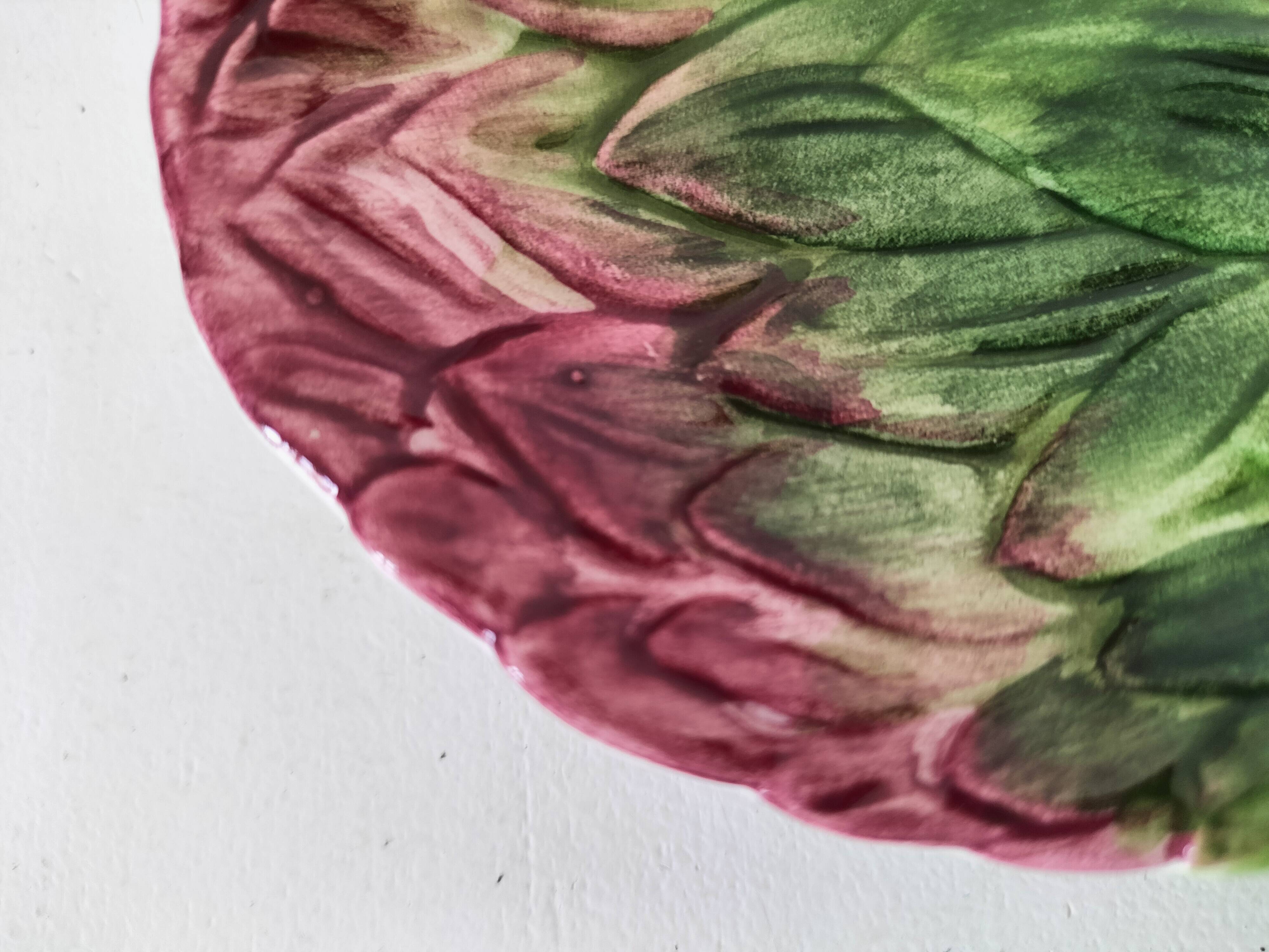 Vintage Italian slipware bowl – artichoke in bloom