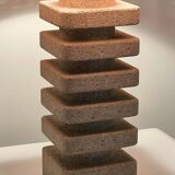 Living room lamp made of sculpted stone in the style of Tormos, France 1970s.