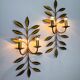 Pair of floral gilded Florentine wall sconces, large mid-century design, Italy 1960s