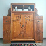 Art Deco buffet, marble trays, antique sideboard, display cabinet.