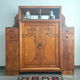 Buffet art déco plateaux marbre, meuble vaisselier ancien, vitrine