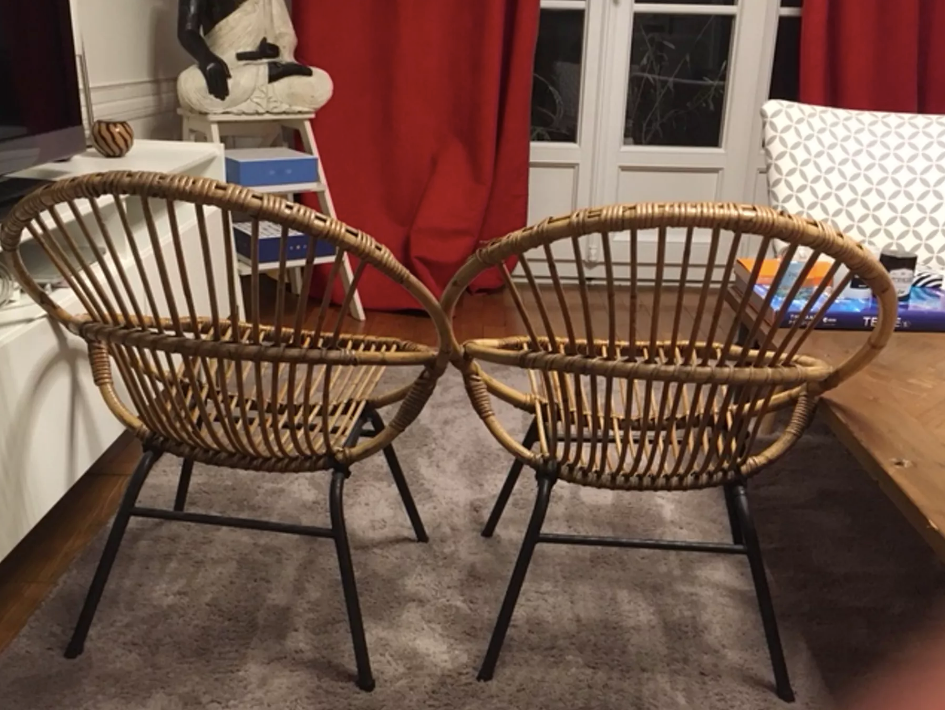 Pair of rattan chairs