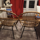 Pair of rattan chairs