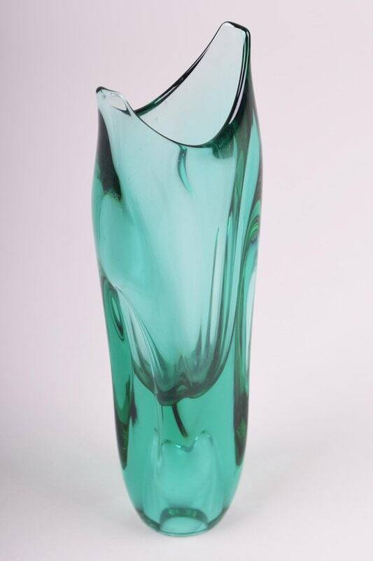 Mid-Century Vase in Thick Glass, Czech, 1950s