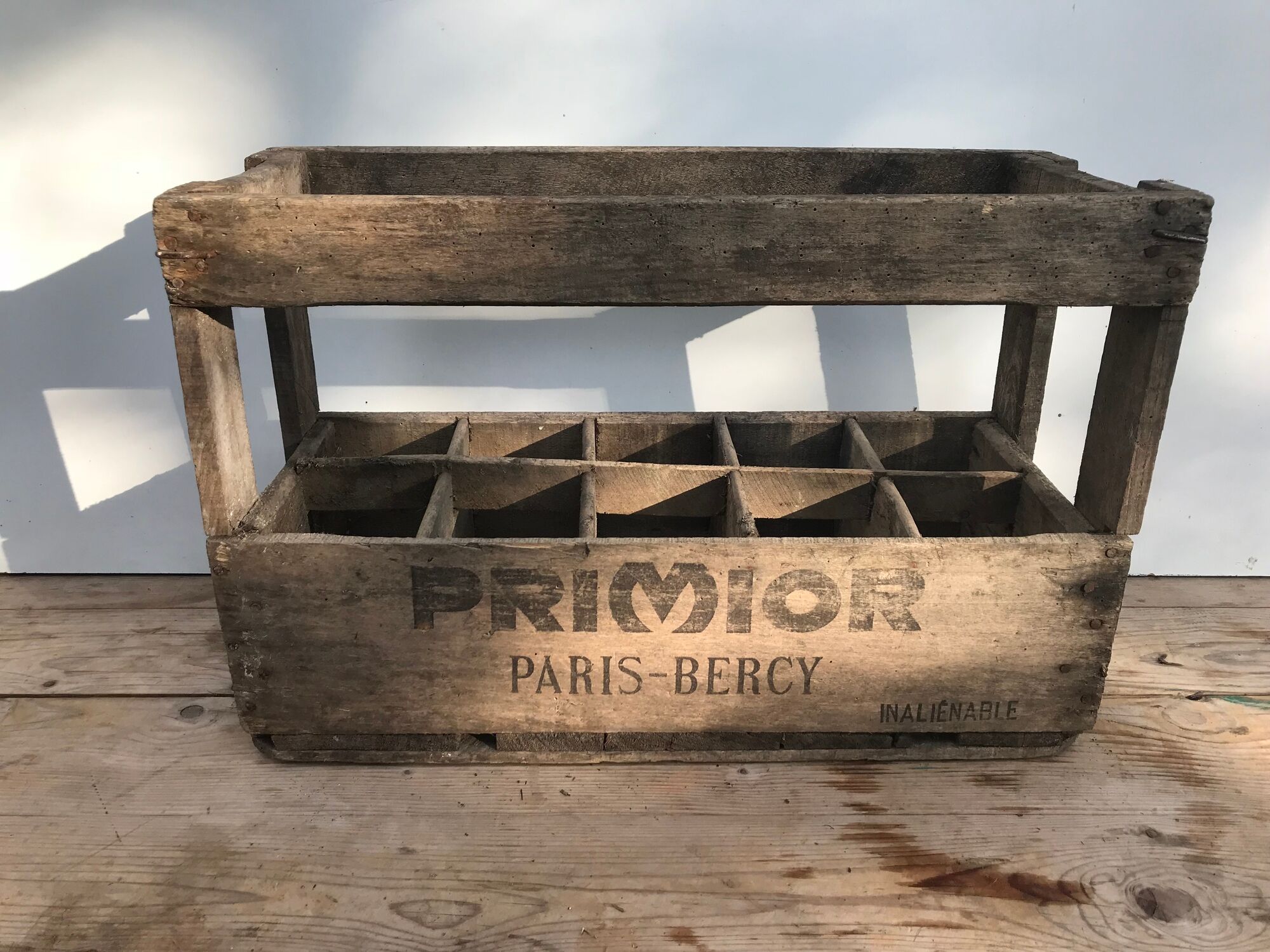 Old wooden wine rack vintage bottle holder x10