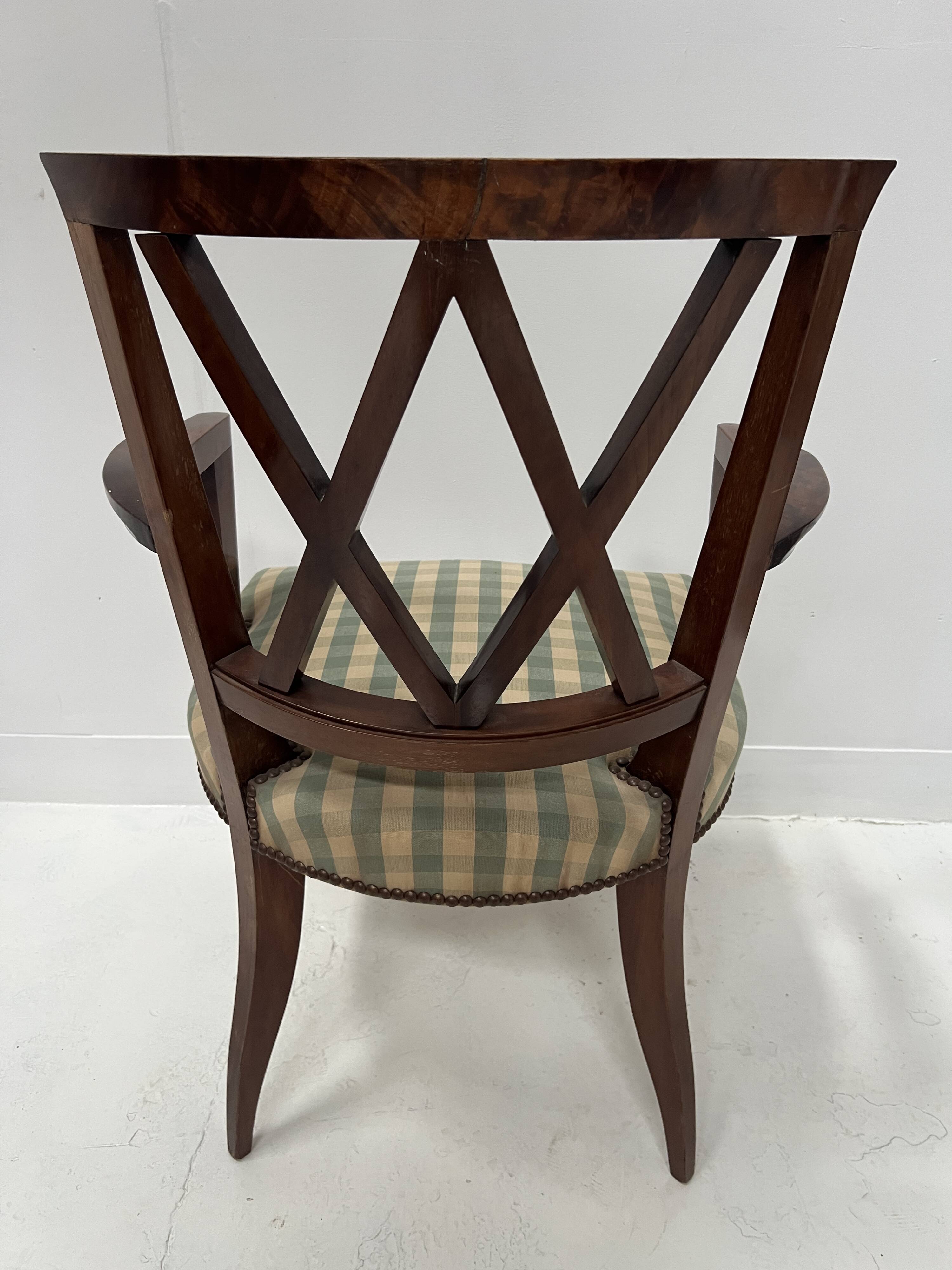 Art Deco office chair in solid mahogany, 20th century.