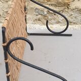 Wicker & metal shelf