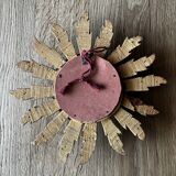Miroir soleil en bois 1970