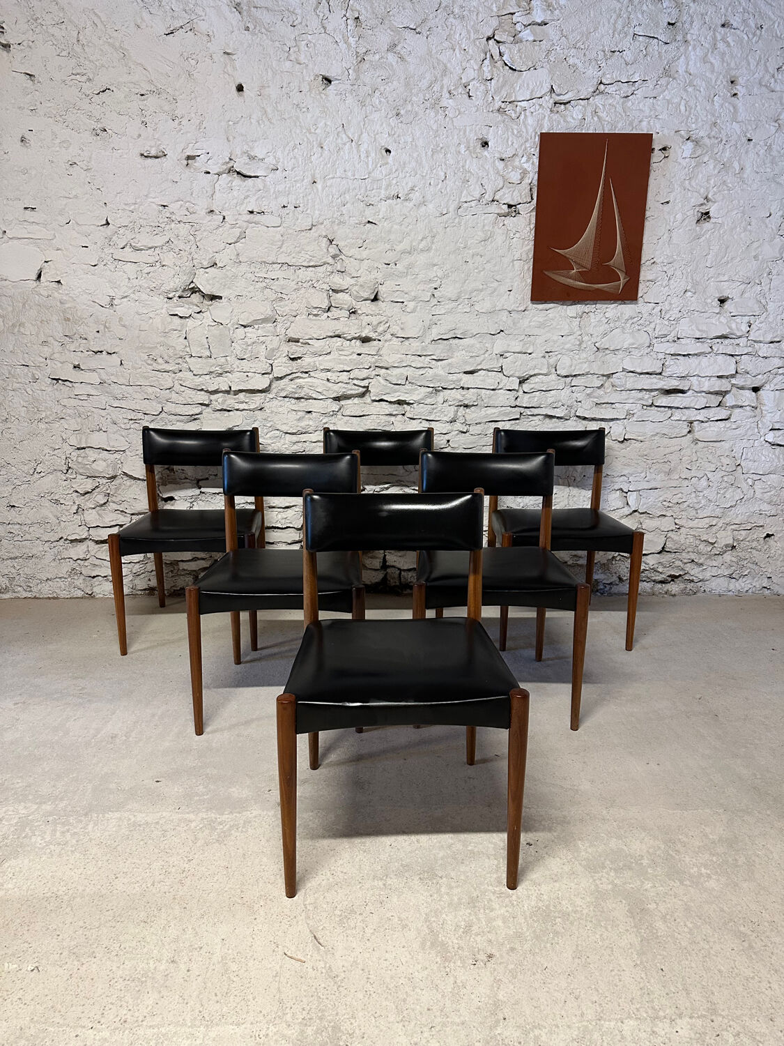 6 Scandinavian chairs by Aksel Bender 1960