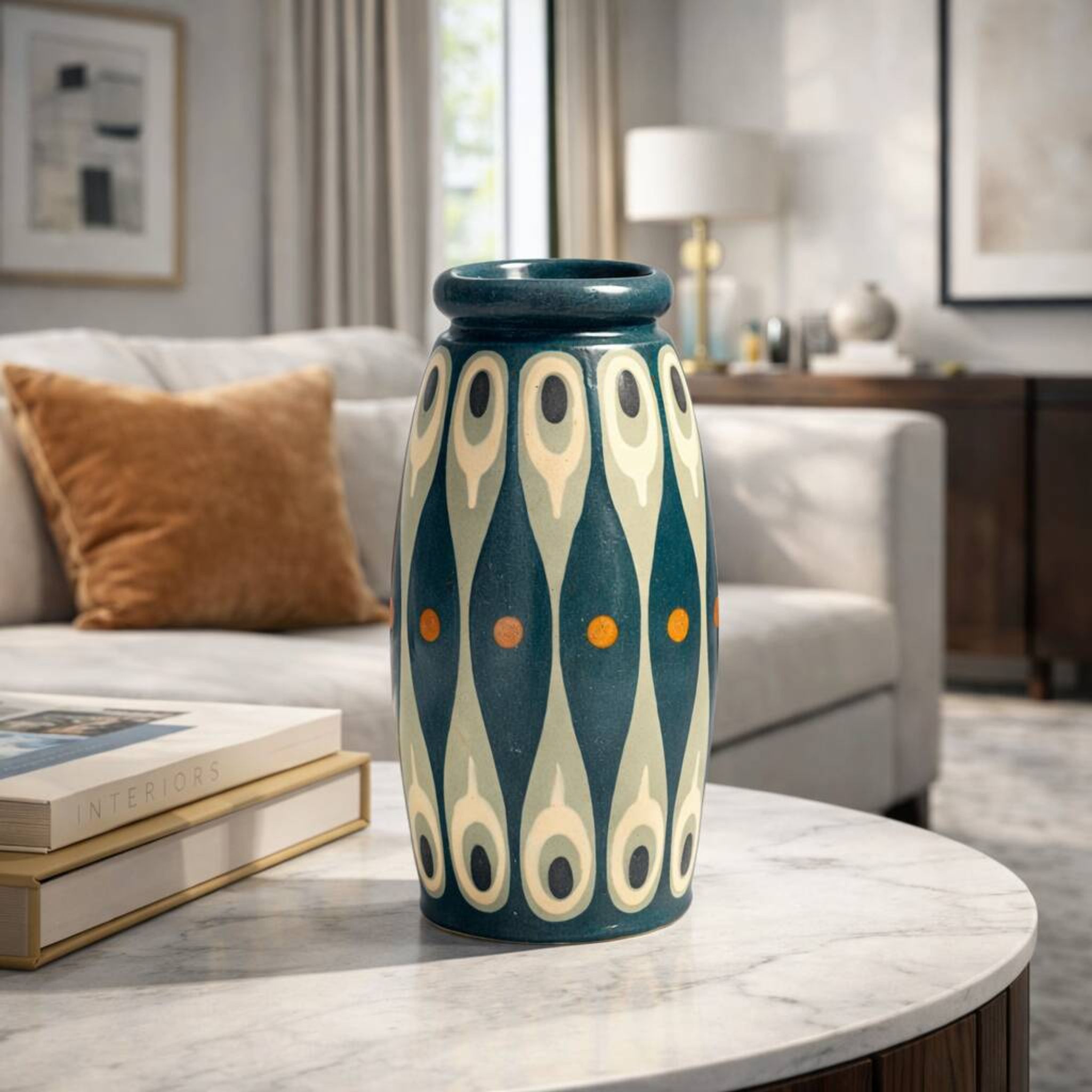 Vase Art Déco signé Léon Elchinger, Soufflenheim, années 1920