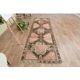 Vintage Turkish hallway rug handmade in orange-brown wool 93x291.