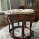 Pouf rattan stool from the 70s.