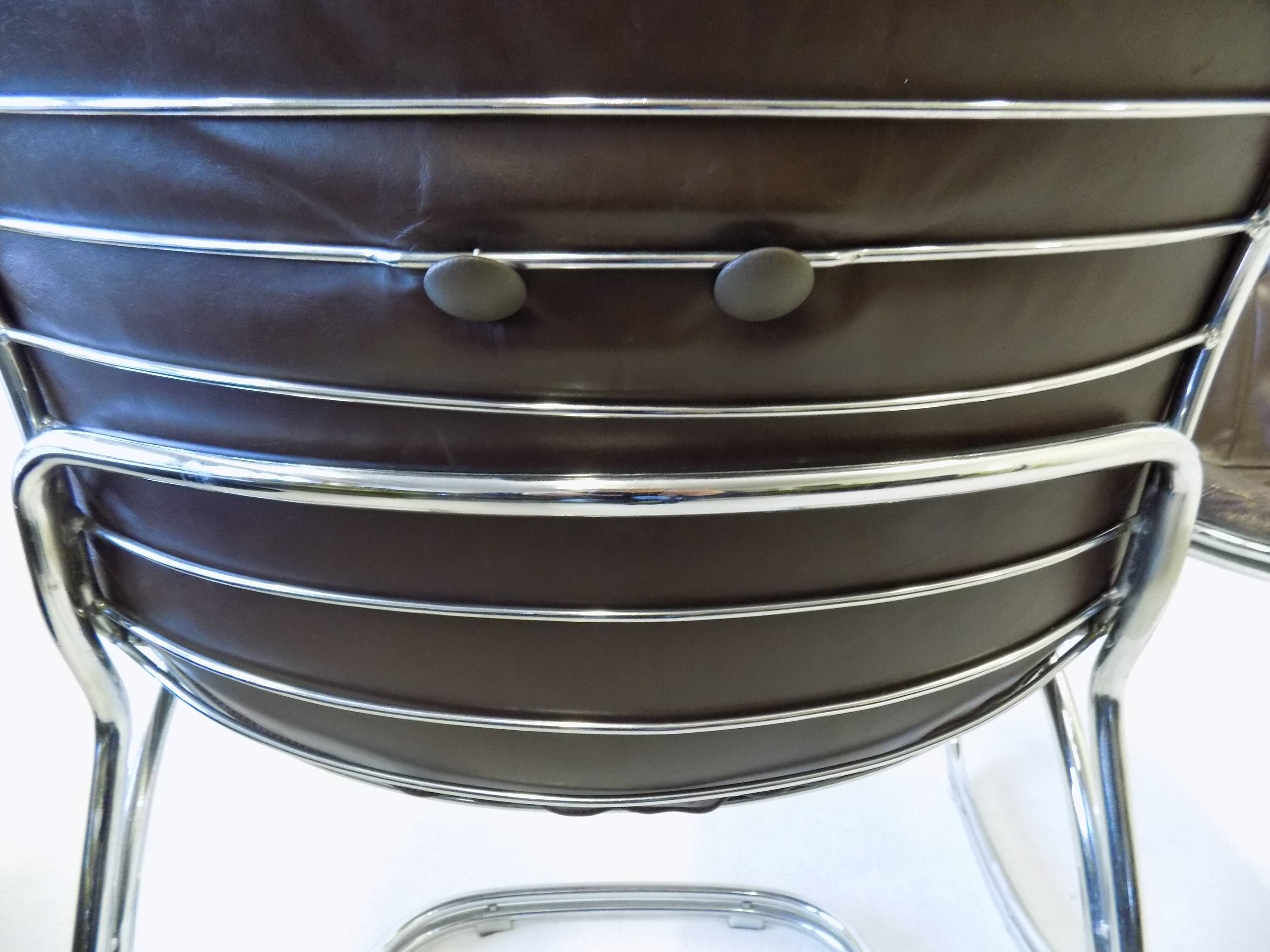 Rima Sabrina set of 4 leather dining chairs by Gastone Rinaldi