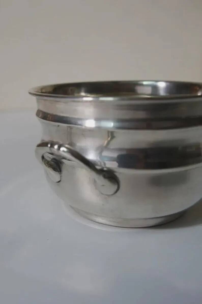 Silver-plated metal cup with diamond stamp "SIS" - 20th century
