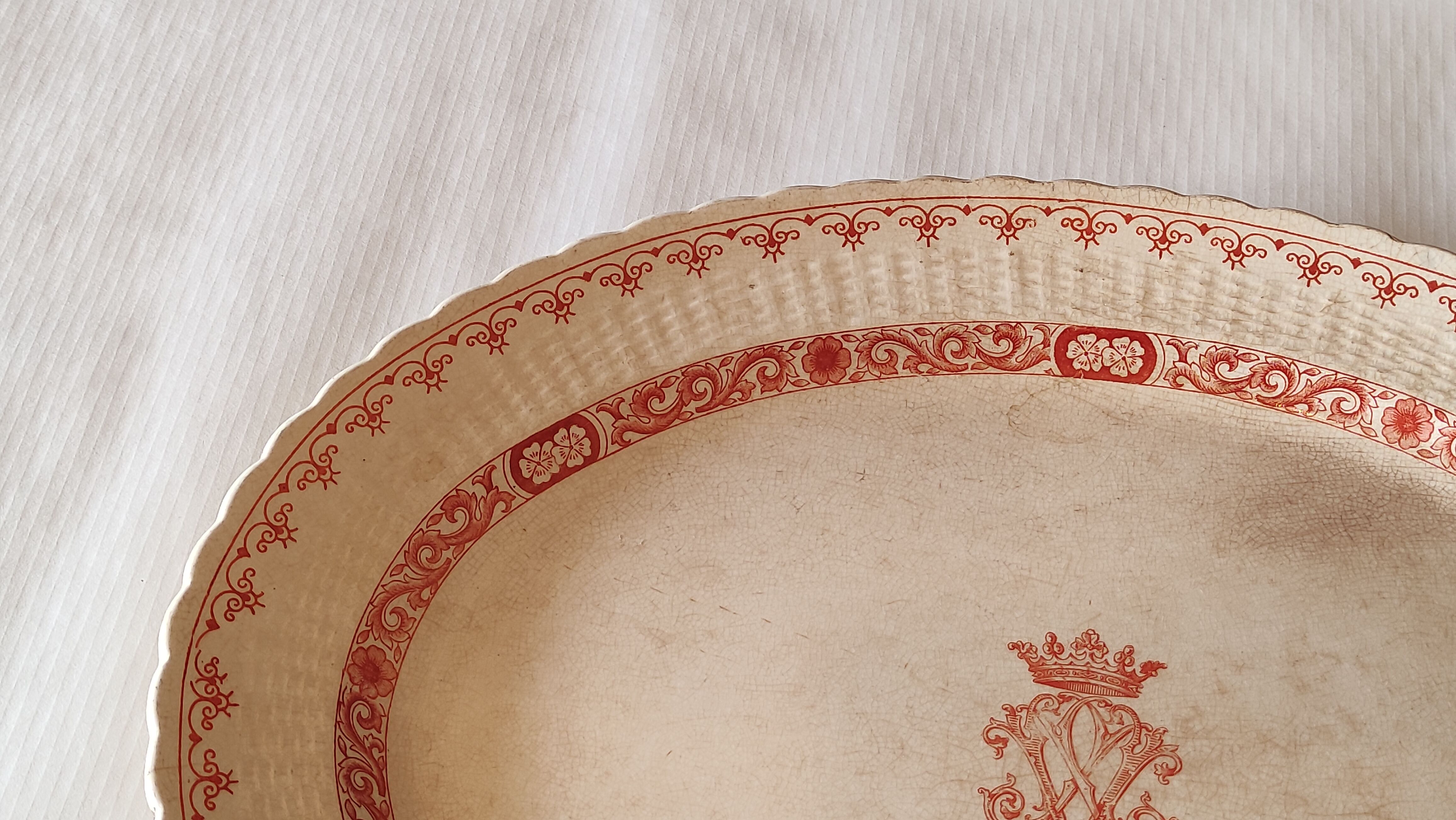 Serving dish Minton motif Cances - Antique ceramics - Iron earth