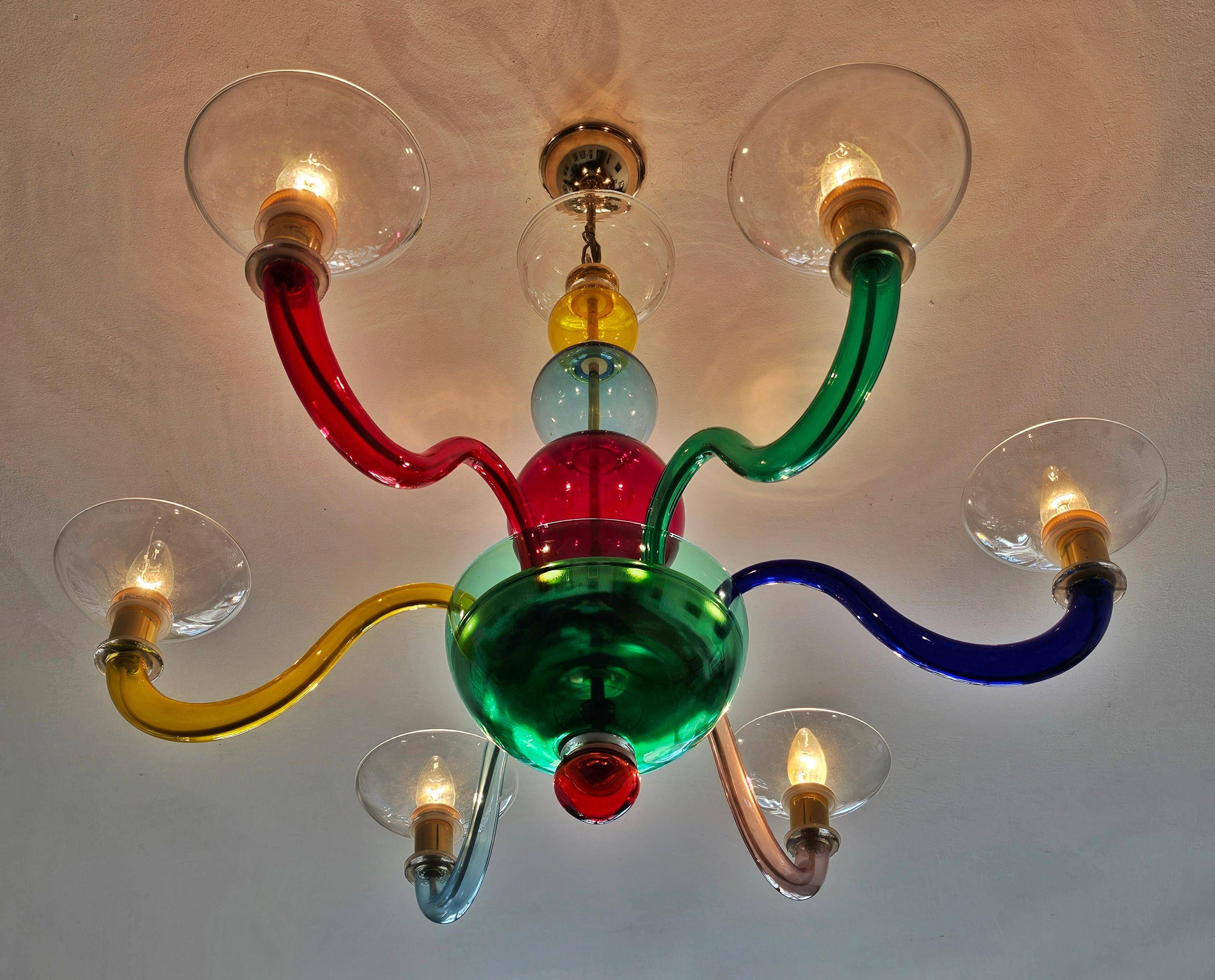 Murano glass chandelier after Gio Ponti, 1970s