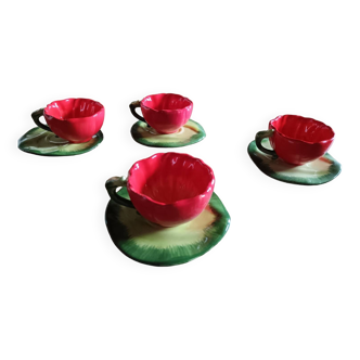 4 Bergère de France cups and saucers
