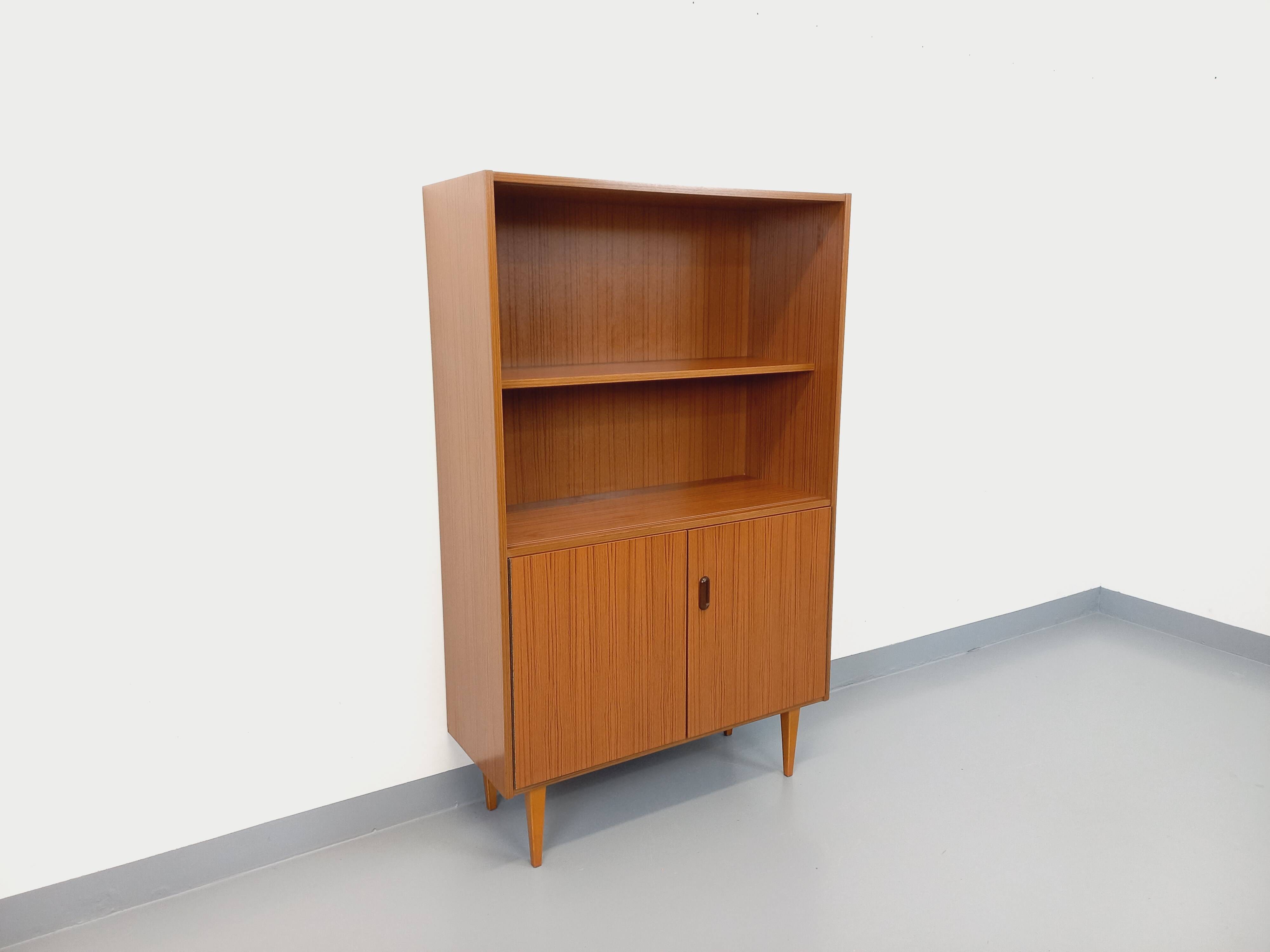 Vintage Scandinavian style storage bookcase in melamine and teak from the 60s