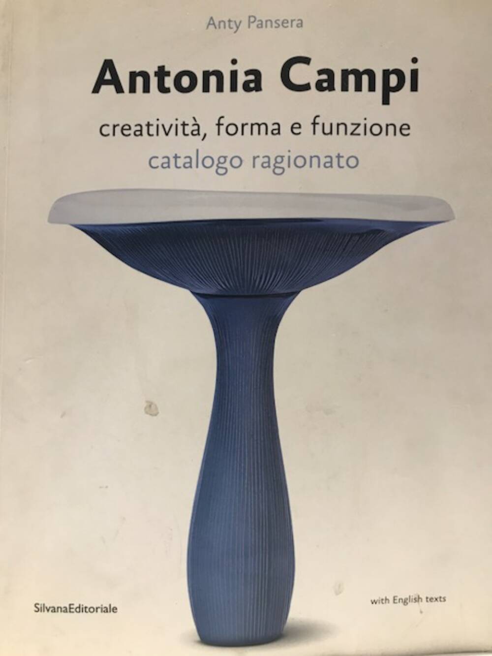 Blue Earthenware "Margherita" Centerpiece by A. Campi for Laveno, Italy