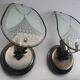 Pair of vintage art deco style glass wall sconces