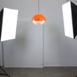 Space Age Italian Orange Plexiglass Pendant Lamp, 1970s