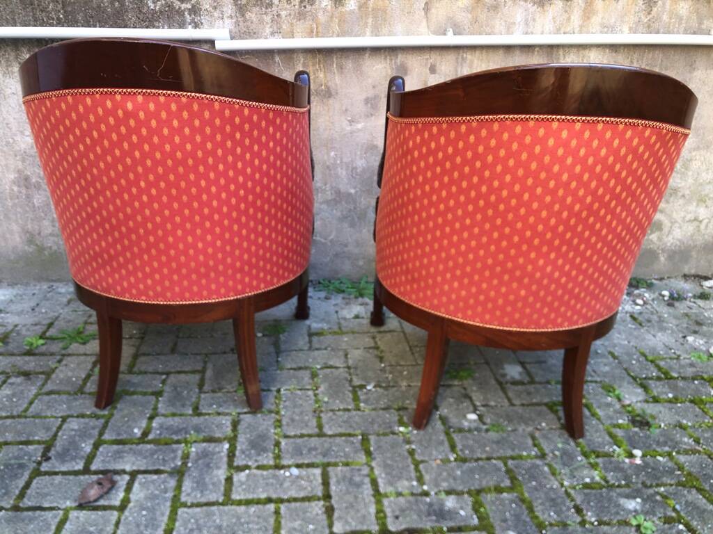 Mahogany armchair in First Empire style