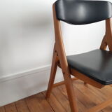 Set of 2 folding chairs in wood and skai