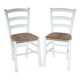 Pair of white rush chairs