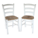 Pair of white rush chairs