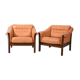 Pair of 1950s Scandinavian leather armchairs