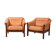 Pair of 1950s Scandinavian leather armchairs