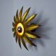 Sun wall lamp by ferro arte, metal and gold leaf, Spain, 1960