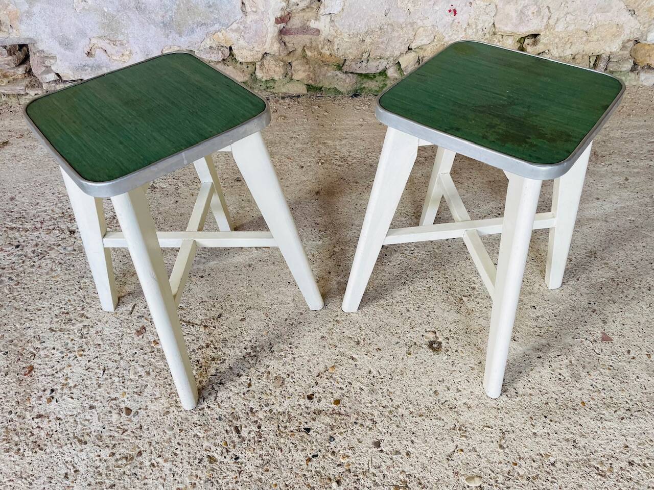 Vintage wooden stool, circa 1950's