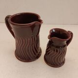 2 vintage ceramic pitchers Les Cyclades Anduze