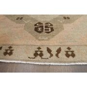 1970s Turkish Oushak Handmade Wool Cotton Orange Runner Rug 137x404