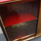 1950s bar cabinet in maple and glass