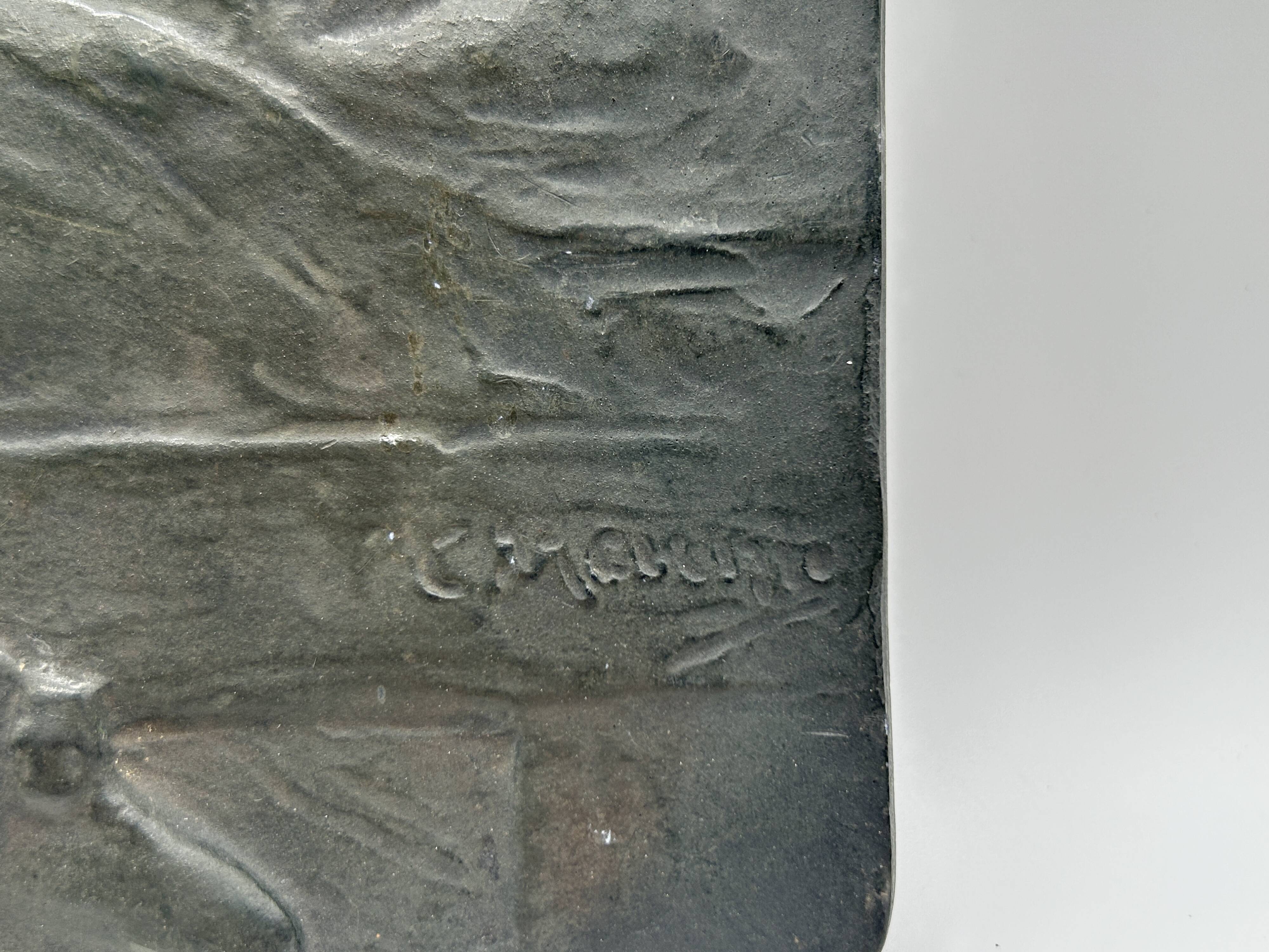 Plaster bas-relief "The Miner" by Constantin Meunier