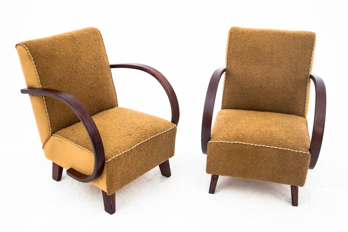 Art Deco armchairs, designed by J. Halabala, Czech Republic, 1930s.