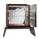 Meuble bar art-déco en macassar et miroir gravé à l'acide
