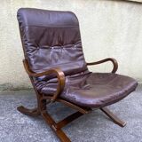 Siesta designer armchair, Scandinavian, leather, 1960s, 70s